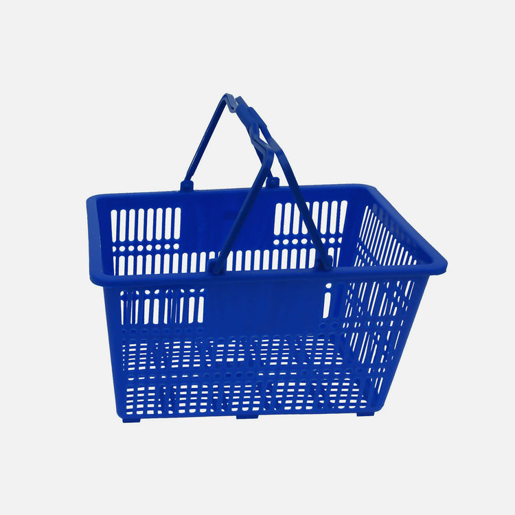 Panier de courses en plastique bleu