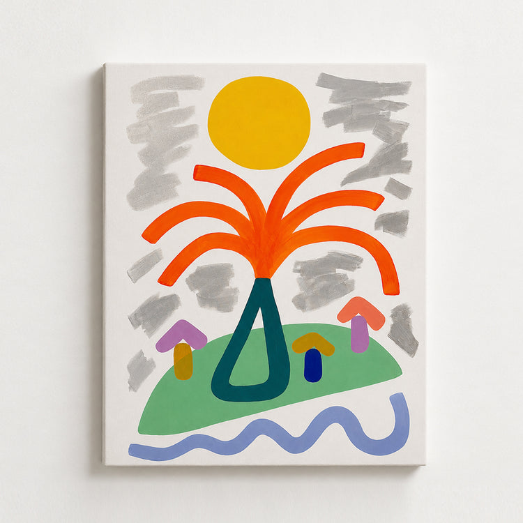Grande oeuvre originale sur canevas 'Paradis'