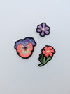 Ensemble de 3 patches noires Pensée