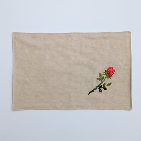 Embroidered Rose Placemat