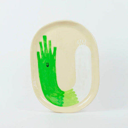Assiette en céramique 'Poireau'