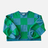Pull Colorblock Damier Bleu et vert