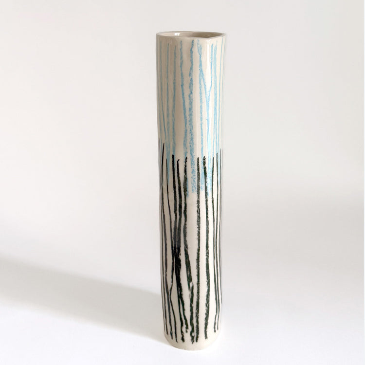 Two-tone striped vase
