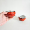 Petit bol vintage rouge en céramique artisanale
