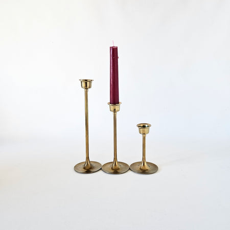 Lot de 3 bougeoirs vintage en laiton