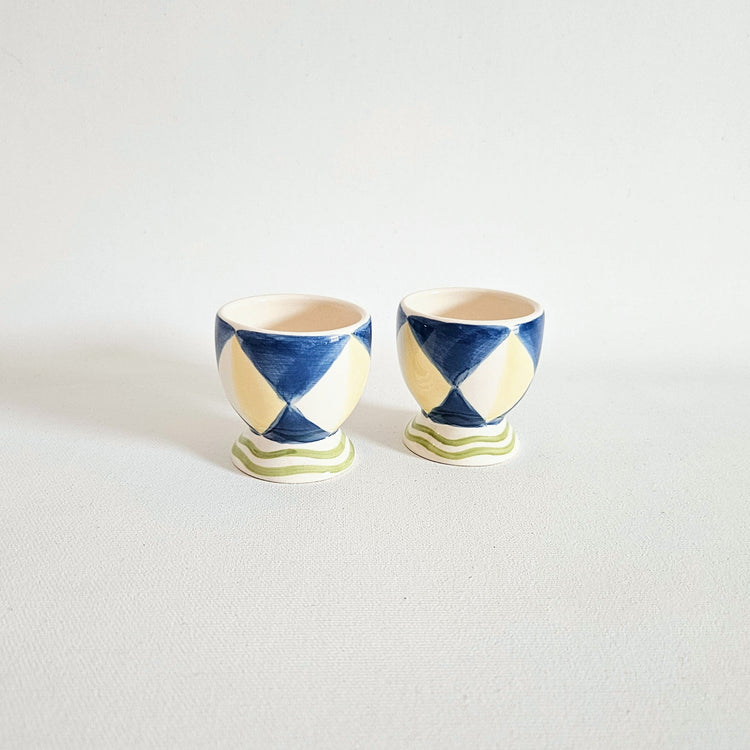 Duo de coquetiers vintages en céramique