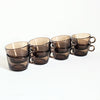 Duo de tasses en verre fumé vintages, Vereco France