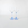 Lot de 4 verres à pied bleu clair vintage Luminarc moyen
