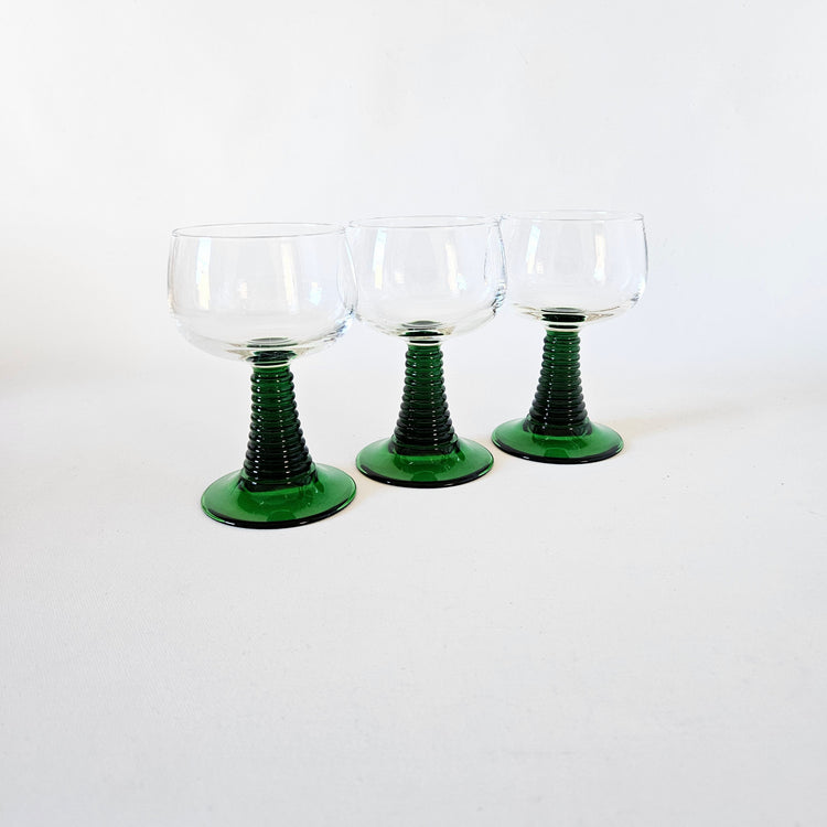 Lot de 3 verres à pied Luminarc Römer vert