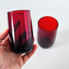 Lot de 2 verres vintage rubis