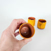 Lot de 3 gobelets à espresso en céramique orange