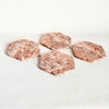 Lot de 4 sous-verres en marbre roses vintages
