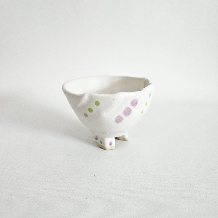 Bol-coupelle sur pieds en céramique artisanale