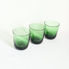 Trio de verres vintages verts