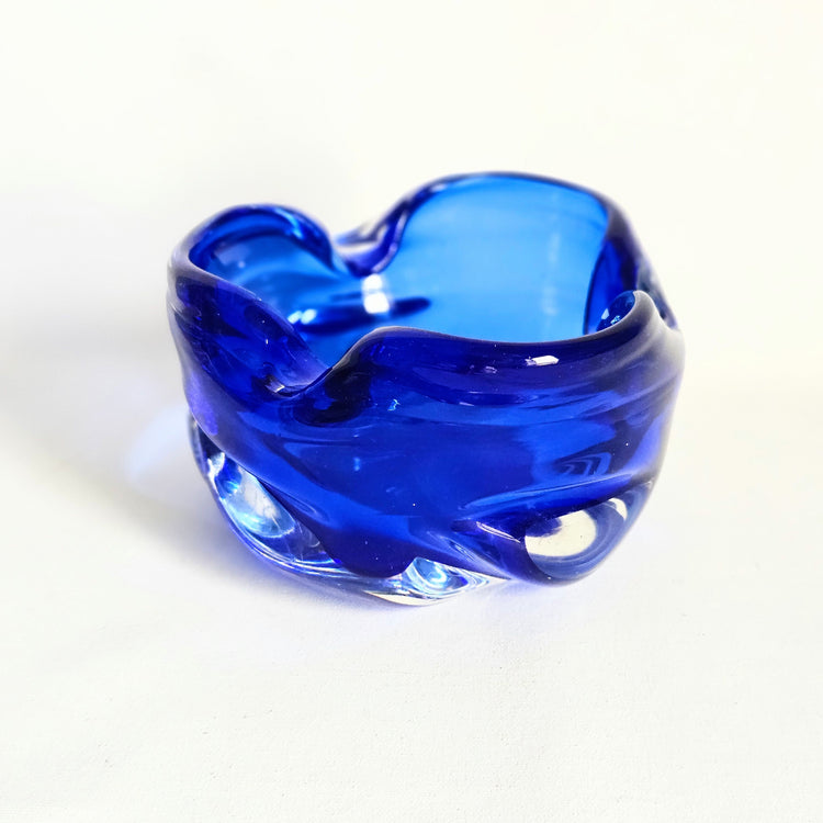 Vide-poches vintage en verre soufflé