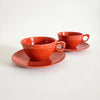Lot de tasses et soucoupes vintage en mélamine Tropicale [couleurs variées]