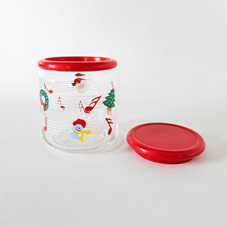 Contenant vintage de Noël en verre