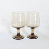 Duo de verres à pied fumés vintages GM