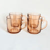 Duo de tasses vintages en verre trempé rose