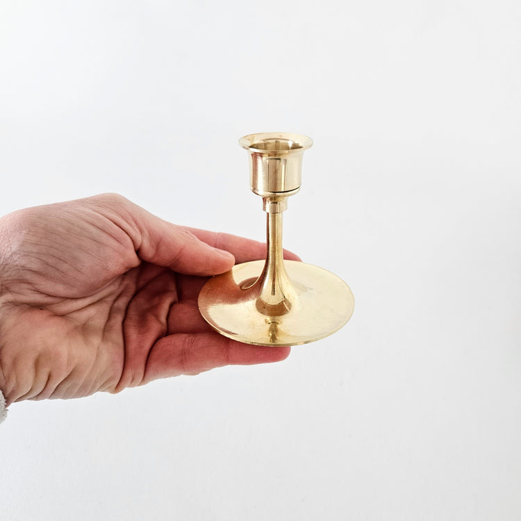 Bougeoir à coupelle en laiton vintage