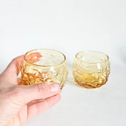 Duo de verres boules texturés vintage Anchor Hocking