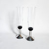 Set of 2 vintage chrome Oktett footed flutes, Bodum