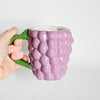Tasse-mug en céramique texturée vintage Raisin