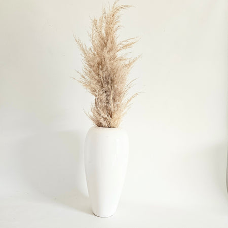 Grand vase blanc vintage en céramique