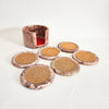 Lot de 6 sous-verres vintage en marbre rose