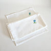 Ensemble 2 serviettes vintages de table fleur