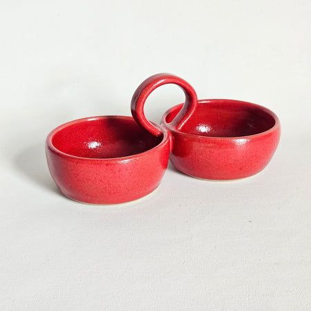 Coupelle double vintage en céramique artisanale