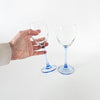 Lot de 4 verres à pied bleu clair vintage Luminarc moyen