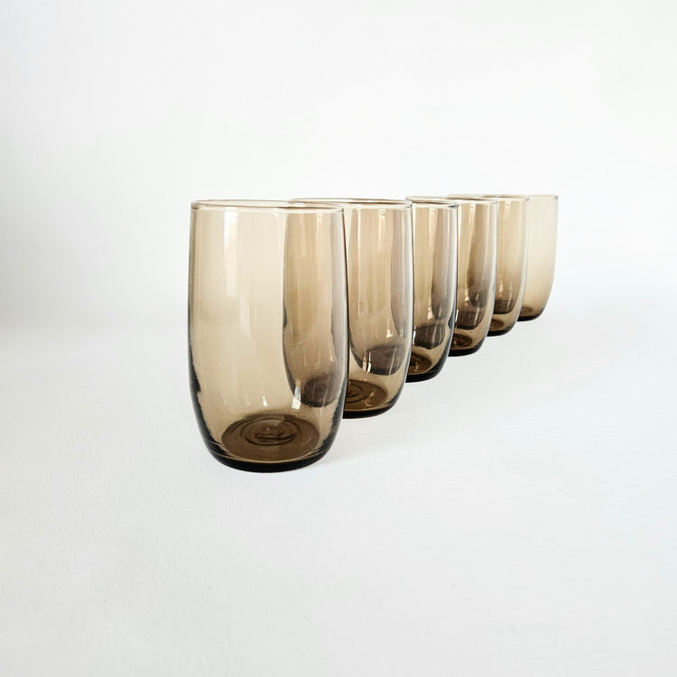 Lot de 2 verres fumés vintage dominion