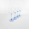 Lot de 4 verres à pied bleu clair vintage Luminarc moyen