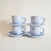 Set of 2 vintage flower cups and saucers