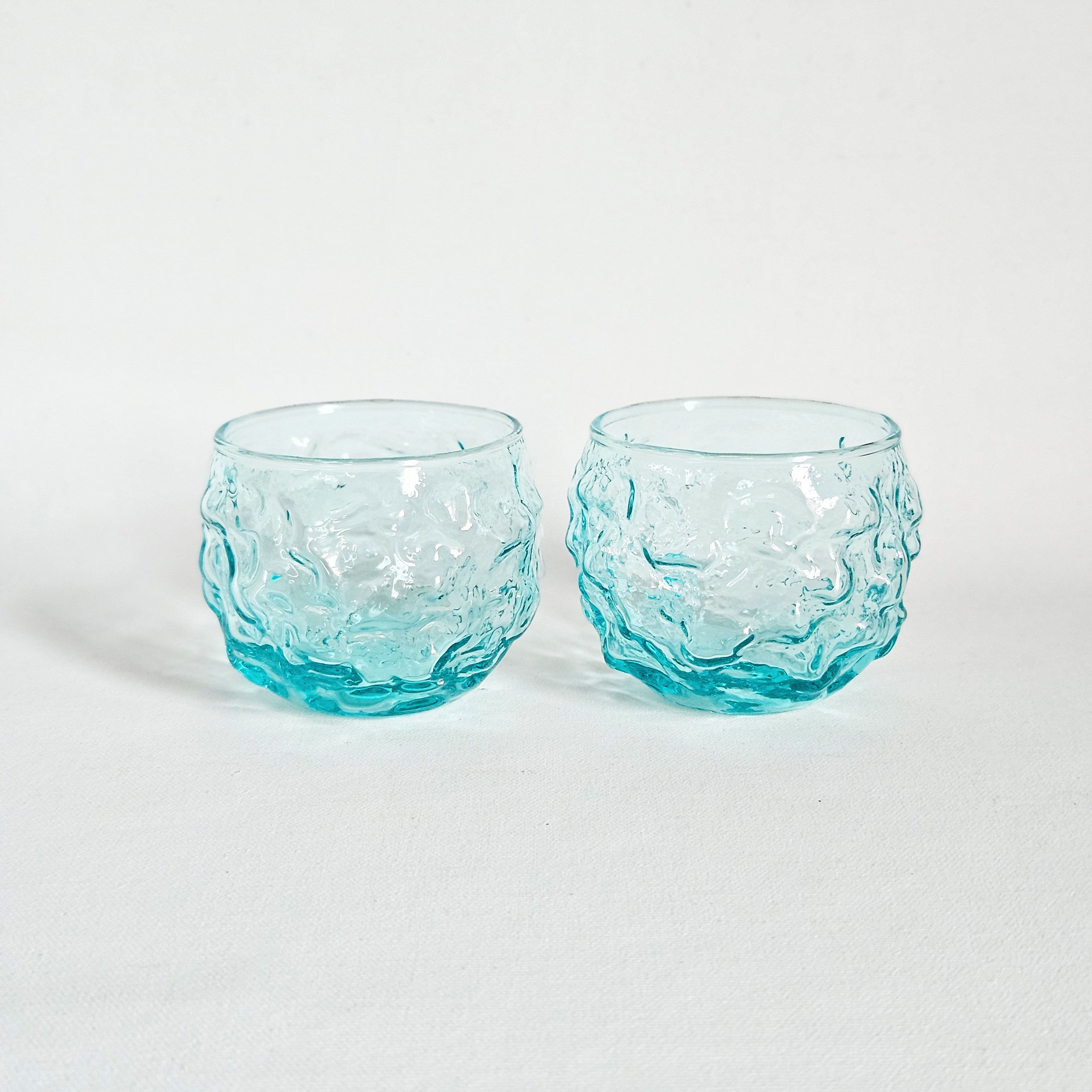Duo de verres boules texturés vintage Anchor Hocking
