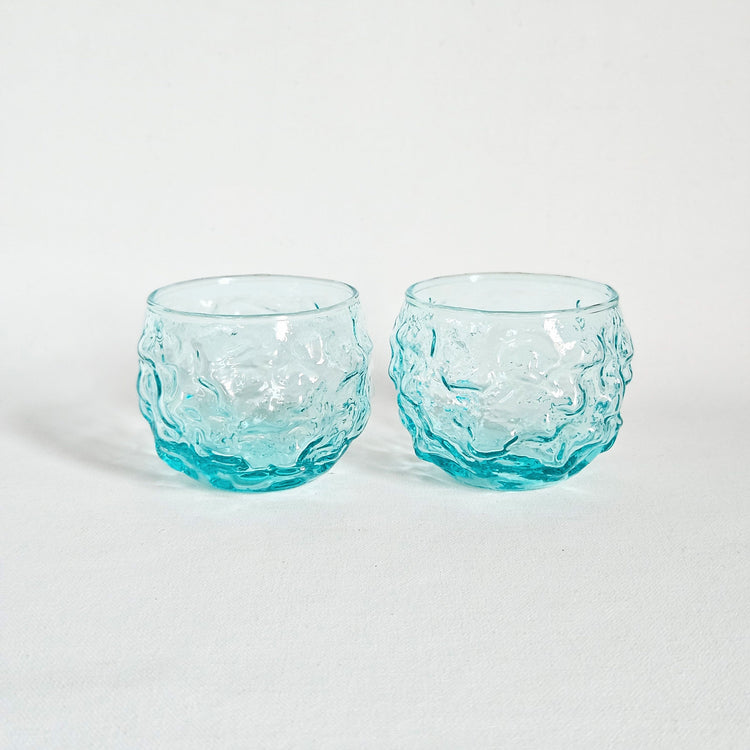 Duo de verres boules texturés vintage Anchor Hocking