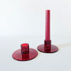 Lot de 2 bougeoirs en verre rubis Ikea vintage