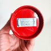 Vase soliflore Cylindre rouge en métal vintage