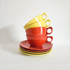 Lot de tasses et soucoupes vintage en mélamine Tropicale [couleurs variées]