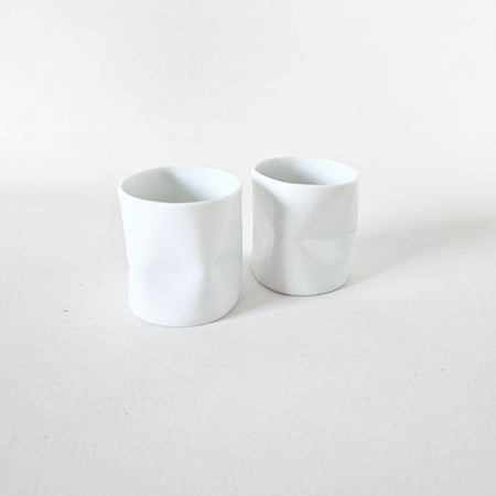 Lot de 2 gobelets à espresso froissés vintages