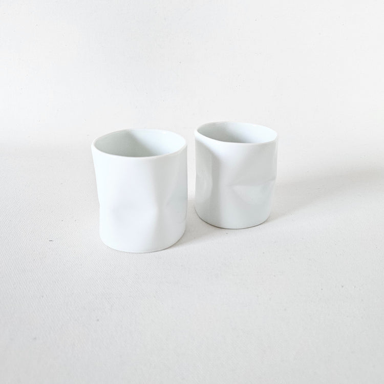 Lot de 2 gobelets à espresso froissés vintages