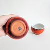 Petit bol vintage rouge en céramique artisanale
