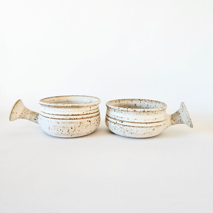 Lot de 2 caquelons-bols vintage en céramique