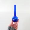 Soliflore boule en verre bleu vintage