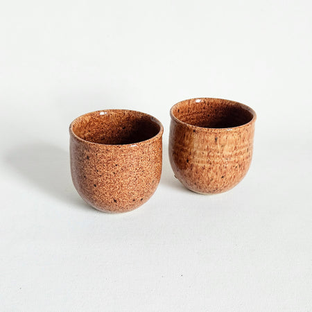 Lot de 2 gobelets boules vintages en céramique