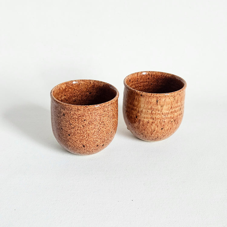 Lot de 2 gobelets boules vintages en céramique