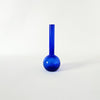 Soliflore boule en verre bleu vintage