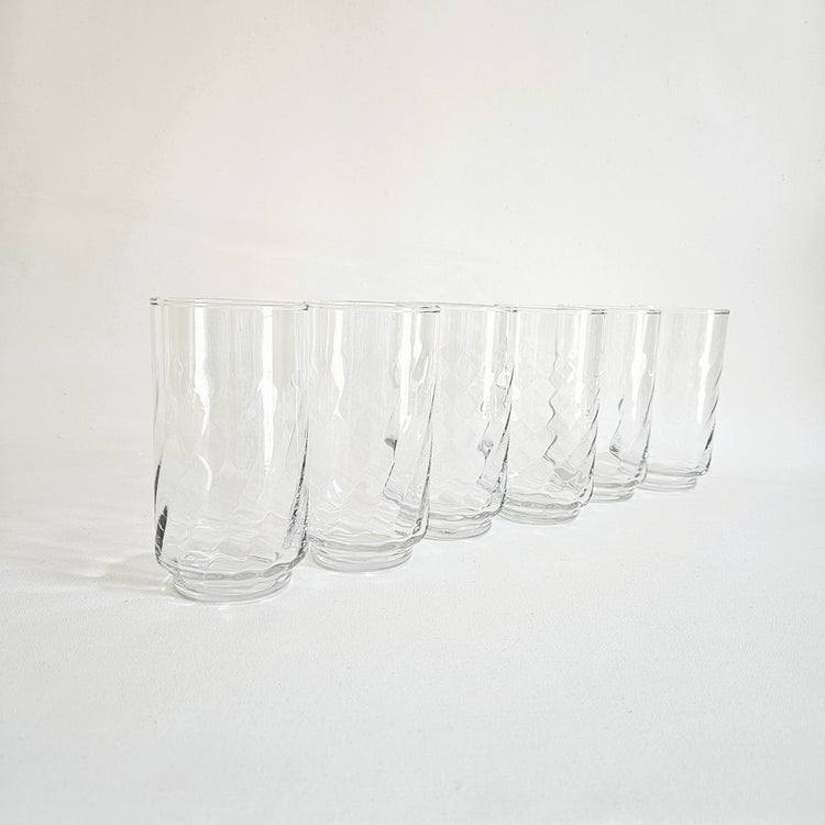 Lot de 6 verres clairs high ball Libbey swirl