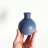 Soliflore seconde main en céramique bleu mat